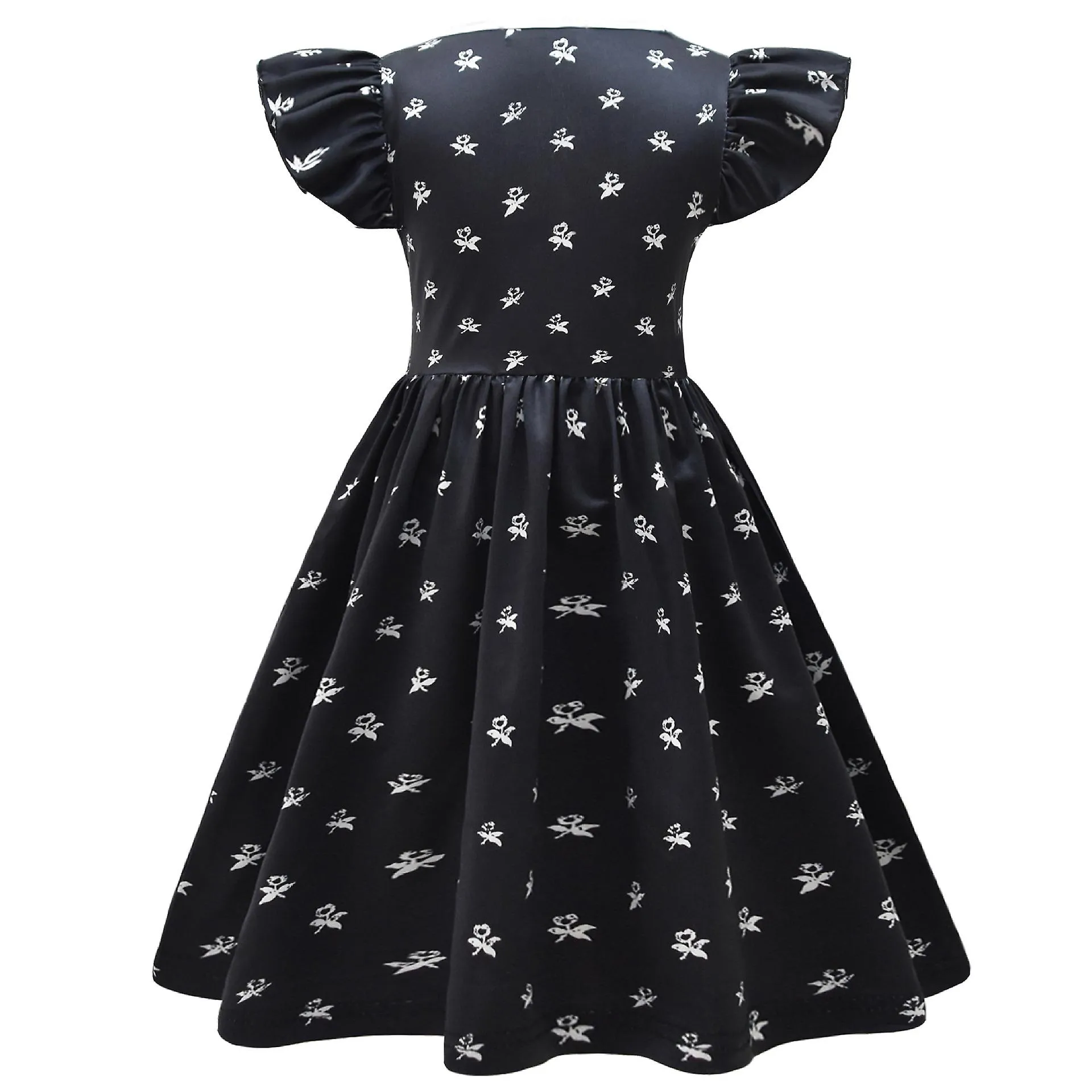 2023 Black Wednesday Adams Family Girl Skirt Flying Sleeve Dress 88219