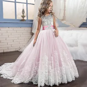 2023 Summer Girls Dress Long Bridesmaid Kids Dresses For Girls Children Princess Dress Party Wedding Dress 3 10 14 Years Vestido