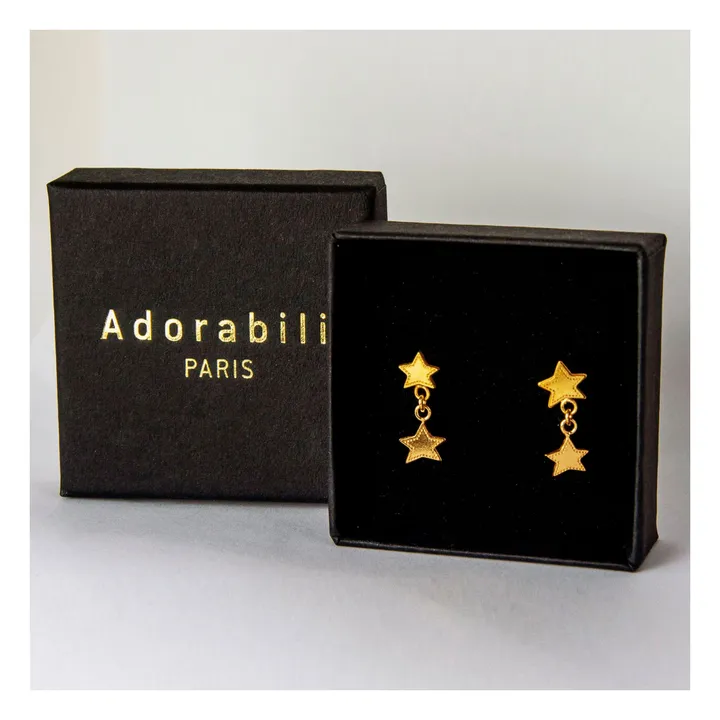 Adorabili Pendientes Estrella Doble | Dorado