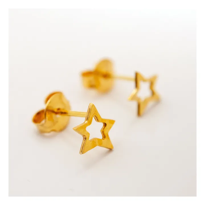 Adorabili Pendientes Grandes Estrellas | Dorado