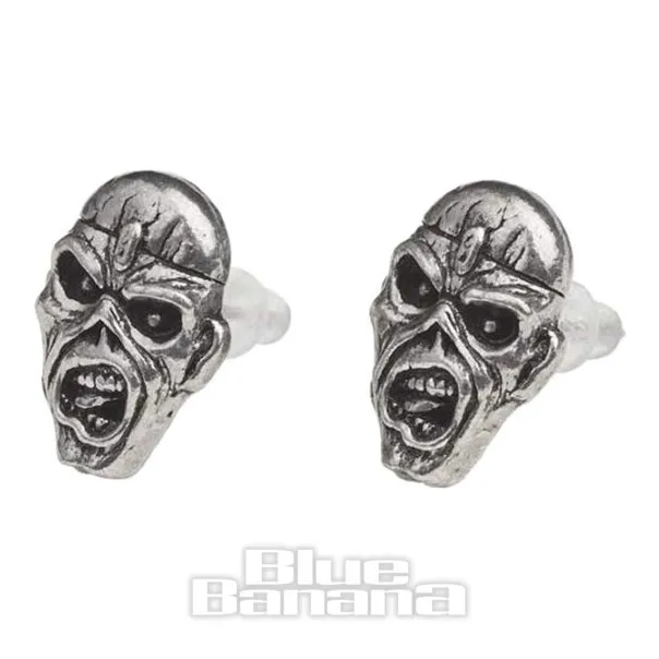 Alchemy Rocks Pendientes Oficiales de Iron Maiden Con Logo de Eddie - Peltre