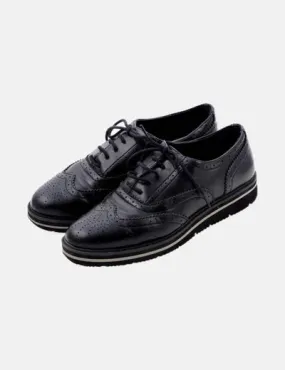 Anna Field Zapato oxford negro troquelado