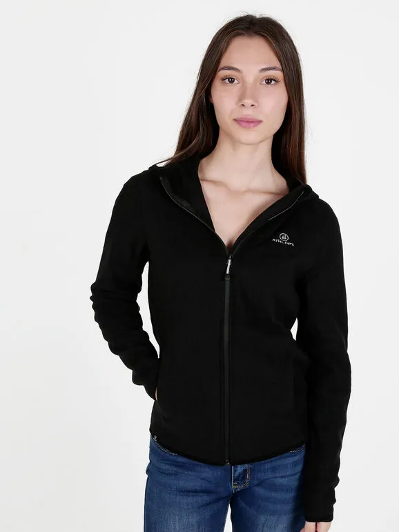 Athl Dpt Sudadera polar de mujer con capucha y cremallera.