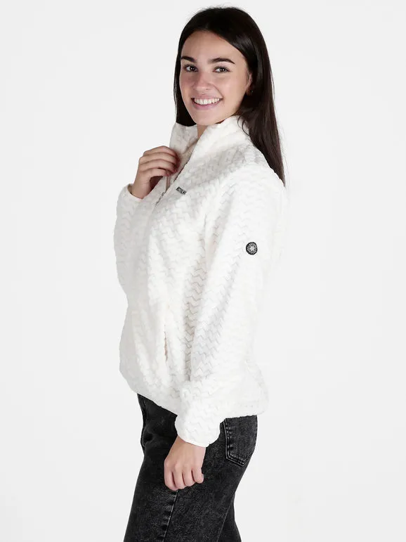 Be Board Sudadera de mujer de pelo sintético con cremallera