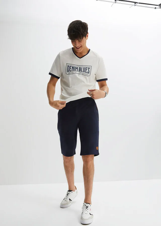 Bermudas de chándal con corte regular Azul marino