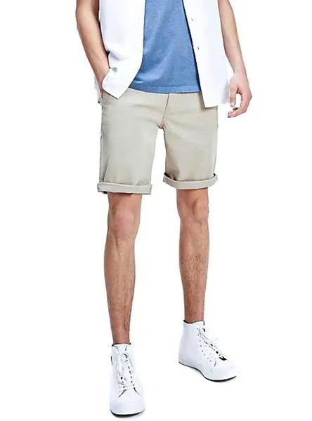 bermudas tommy jeans essential chino piedra