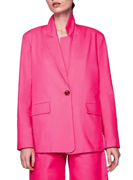 blazer pepe jeans laly fucsia para mujer