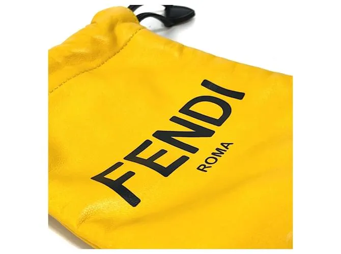 Bolso de cuero amarillo Fendi 