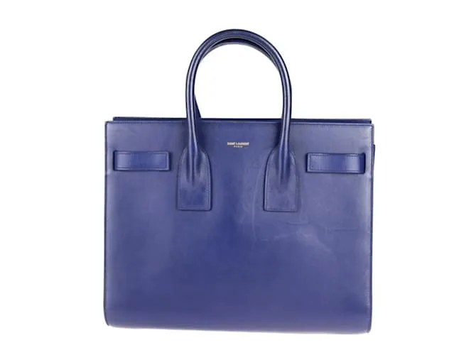 Bolso de cuero azul Saint Laurent 