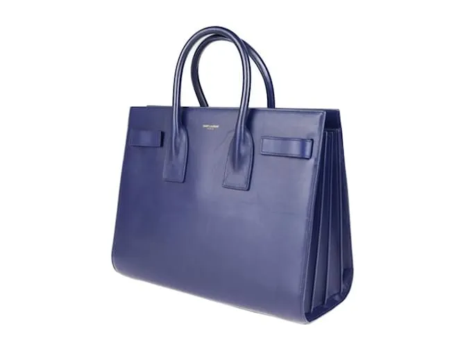 Bolso de cuero azul Saint Laurent 