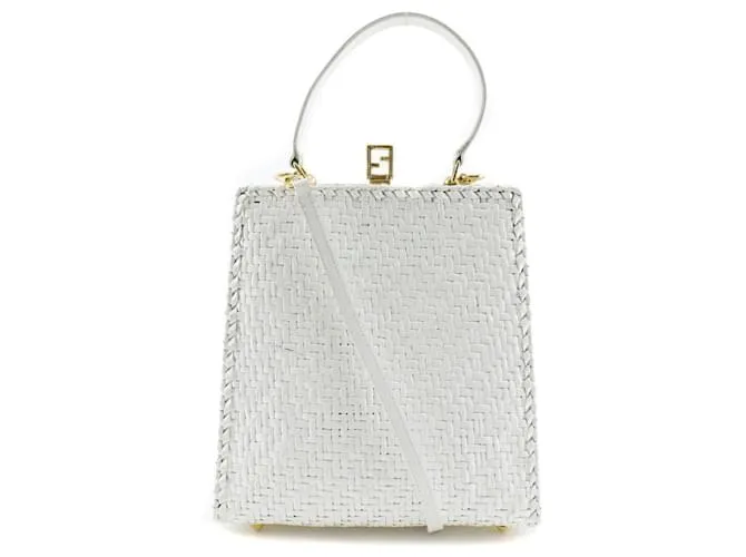 Bolso de cuero blanco Fendi 