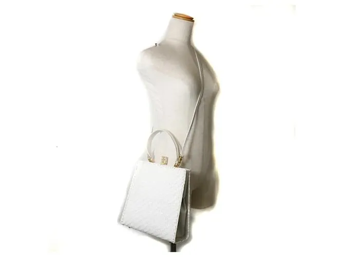 Bolso de cuero blanco Fendi 