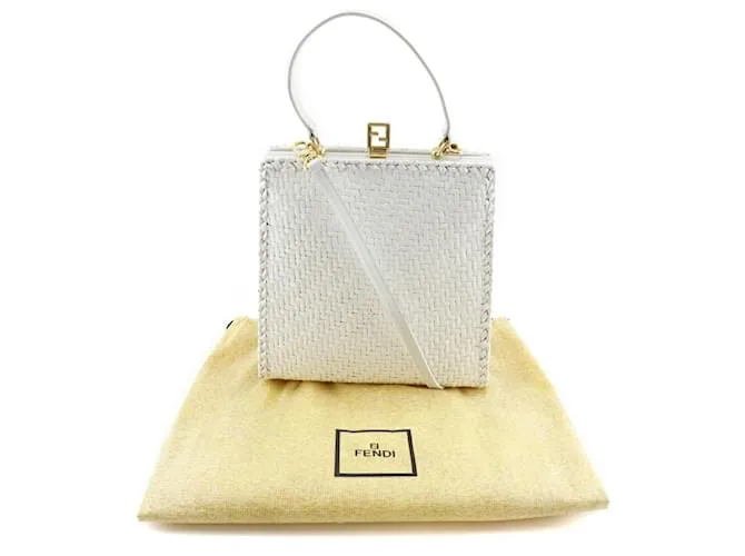 Bolso de cuero blanco Fendi 