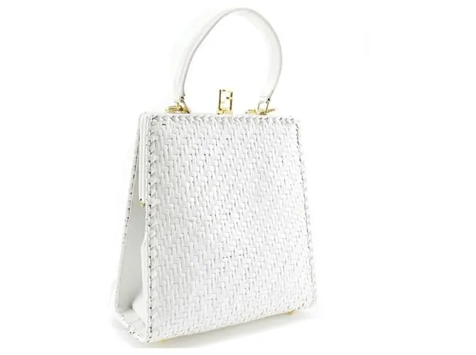 Bolso de cuero blanco Fendi 