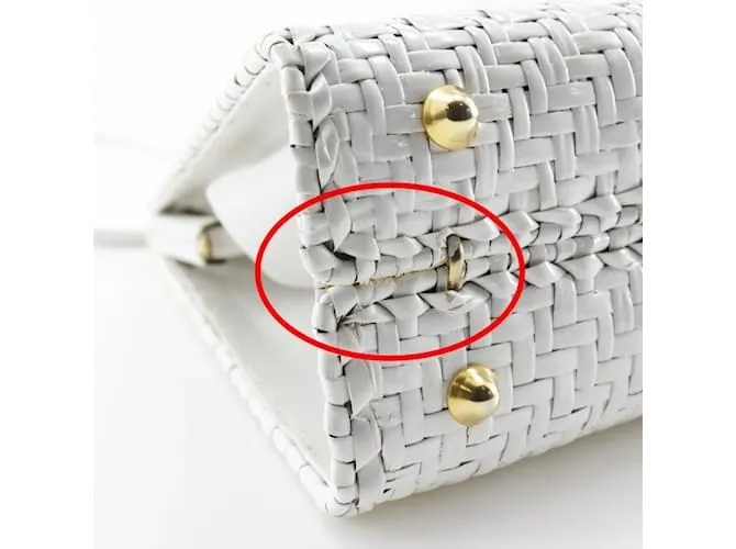 Bolso de cuero blanco Fendi 