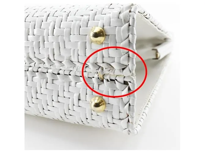 Bolso de cuero blanco Fendi 