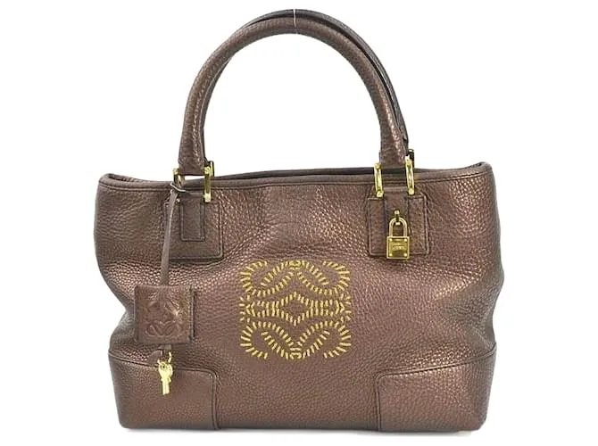 Bolso de cuero bronce Loewe 