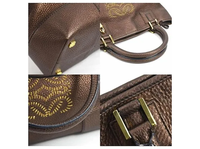 Bolso de cuero bronce Loewe 