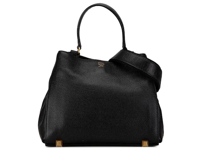 Bolso de cuero negro MCM 