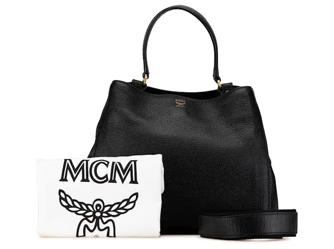 Bolso de cuero negro MCM 