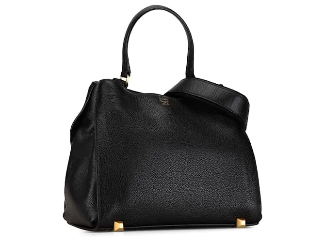 Bolso de cuero negro MCM 