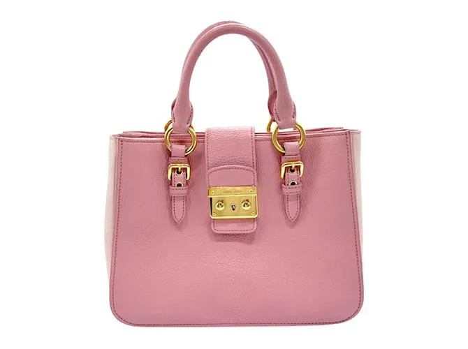 Bolso de cuero rosa Miu Miu 