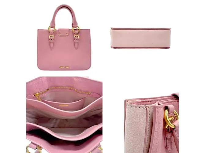 Bolso de cuero rosa Miu Miu 