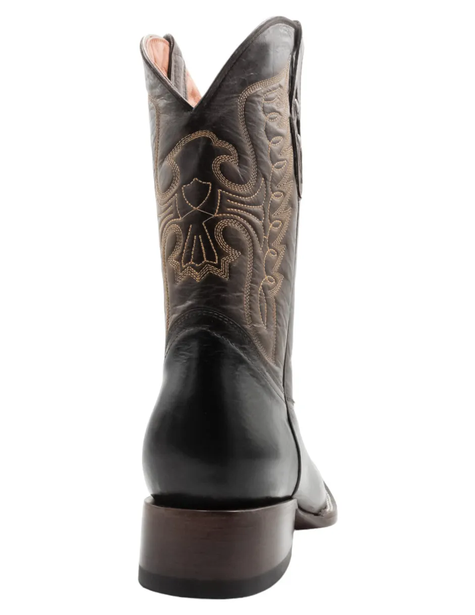 Botas tipo western  en  Piel - Café