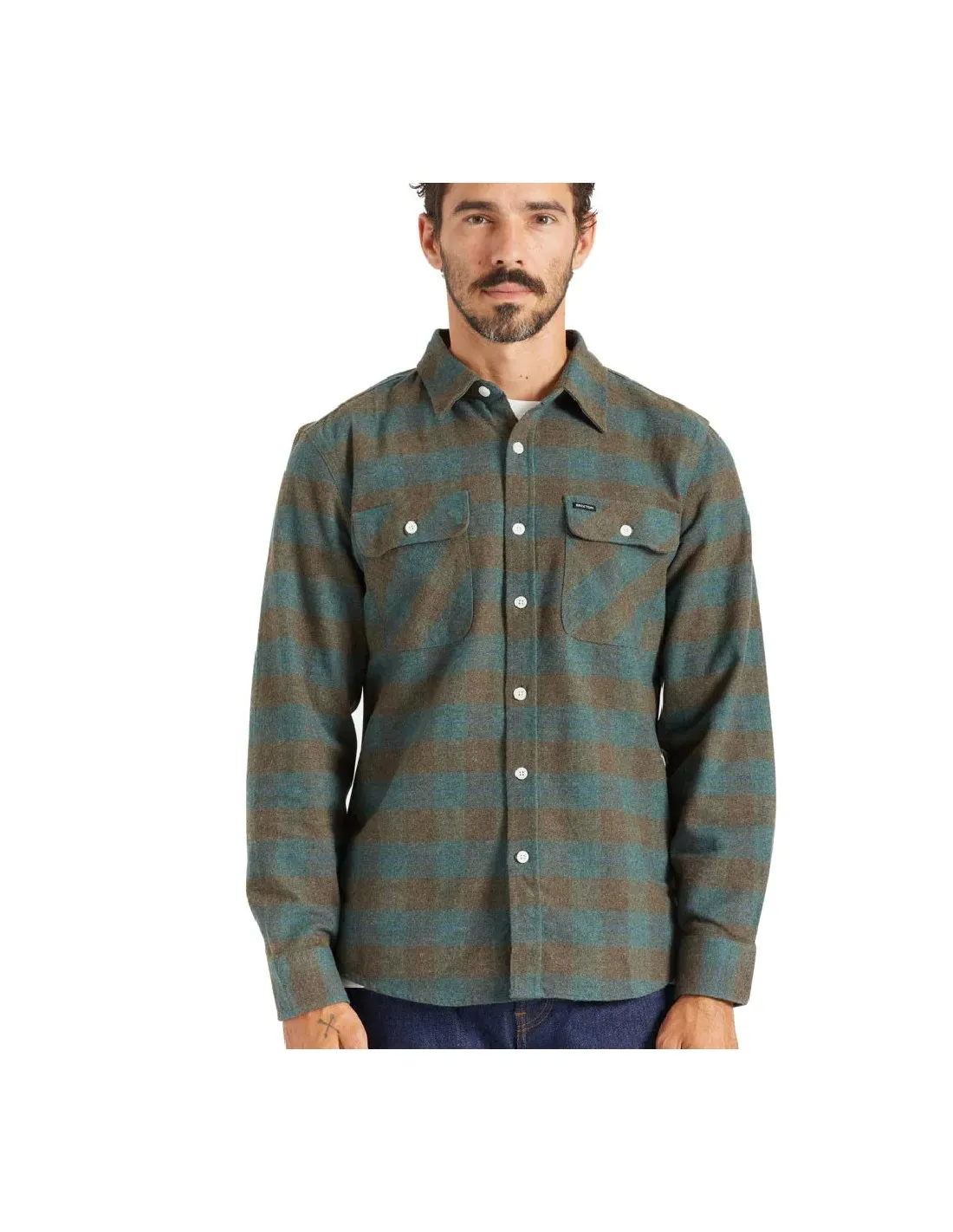 BRIXTON BOWERY L/S FLANNEL OCEAN