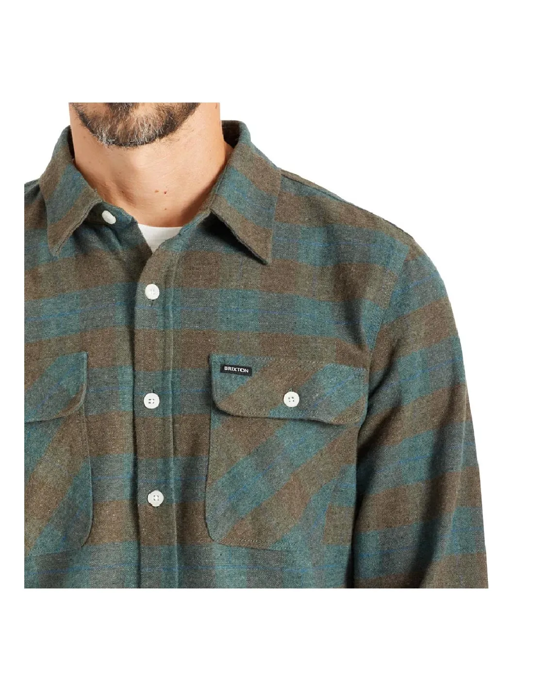 BRIXTON BOWERY L/S FLANNEL OCEAN