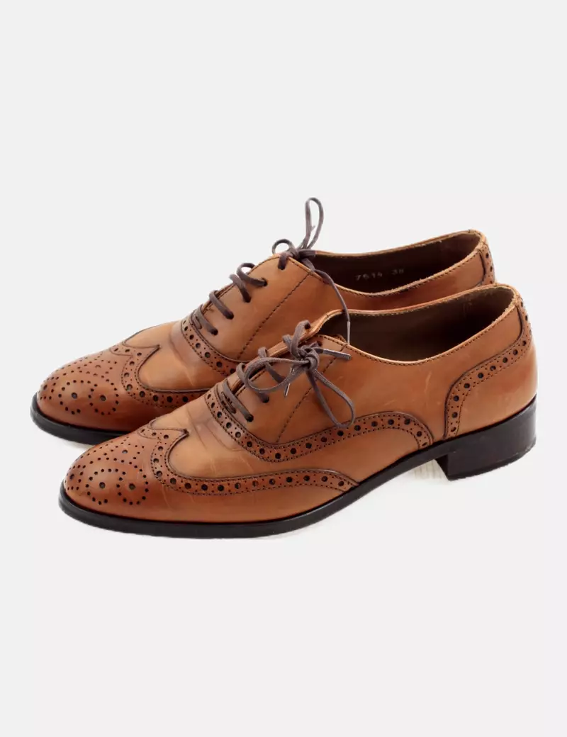 CALZADOS LA PALMA Zapato oxford marrón troquelado