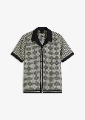 Camisa de manga corta Gris guijarro + negro