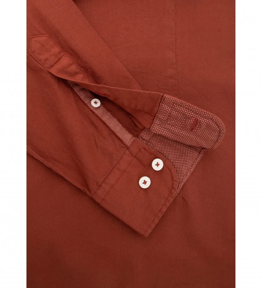 Camisa Garment Dyed rojo