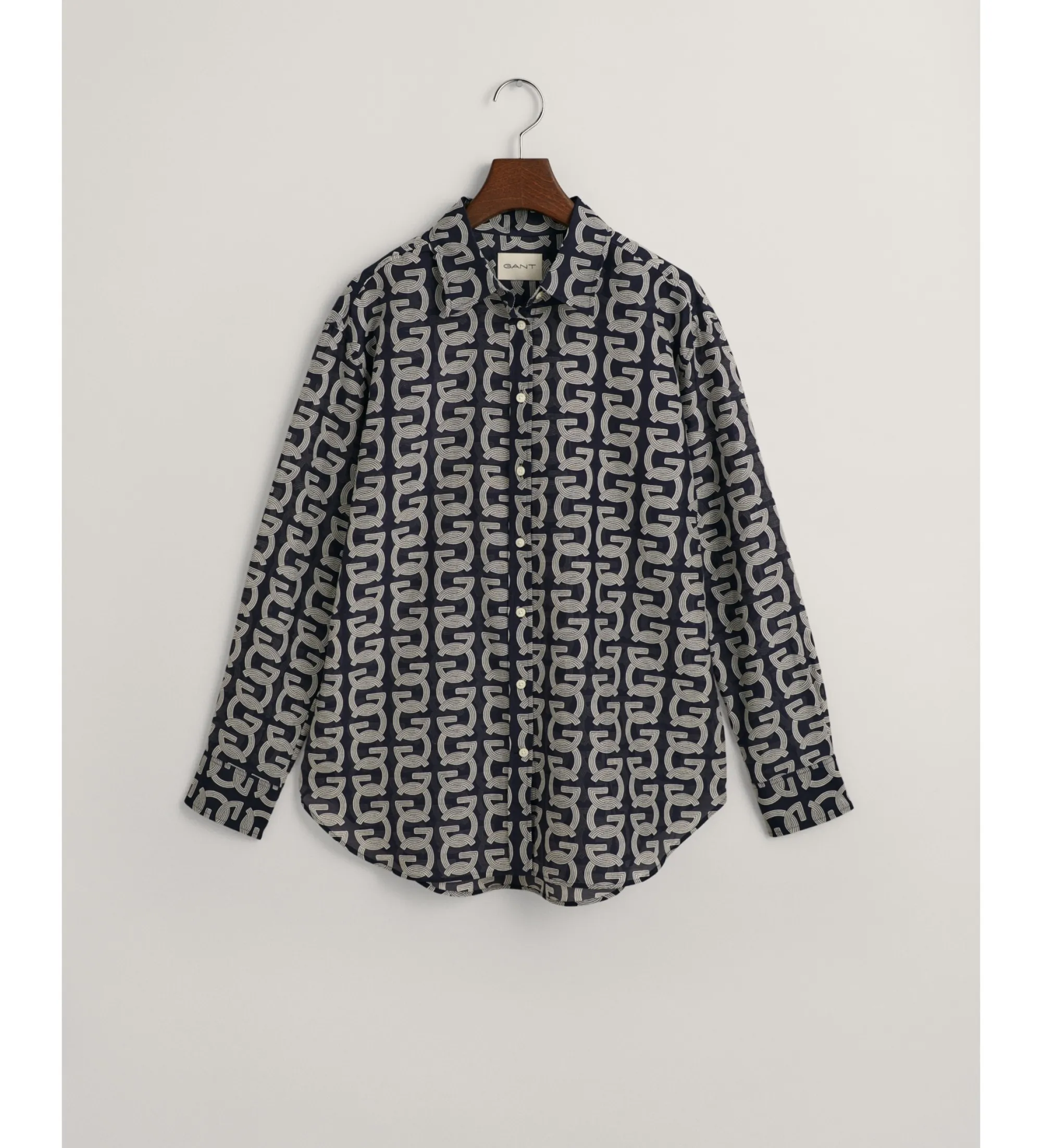 Camisa Relaxed Fit Patterned marino