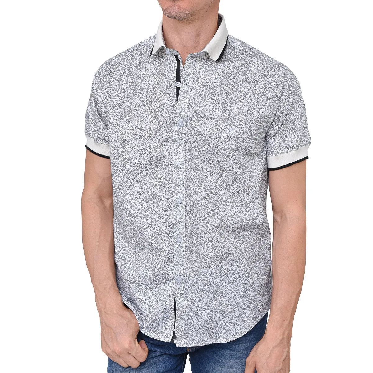 CAMISA RIB PAISLEY BLANCA