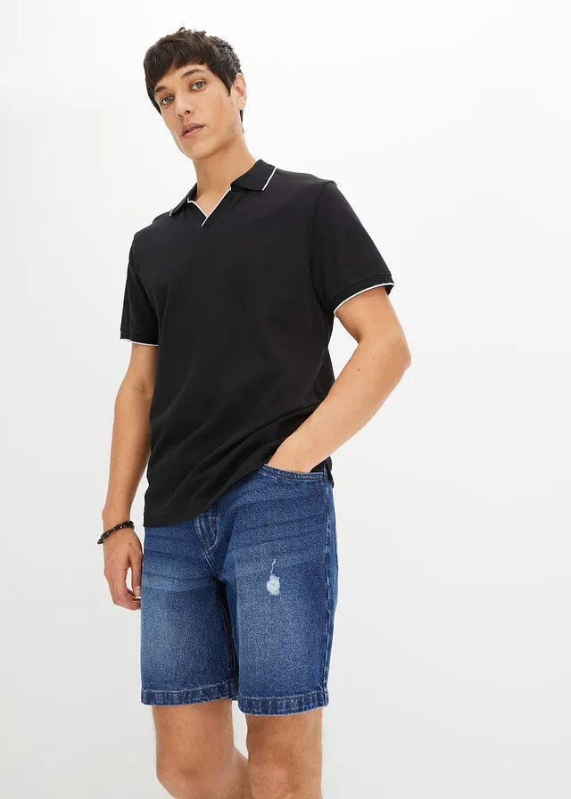 Camiseta de tipo polo Negro-blanco