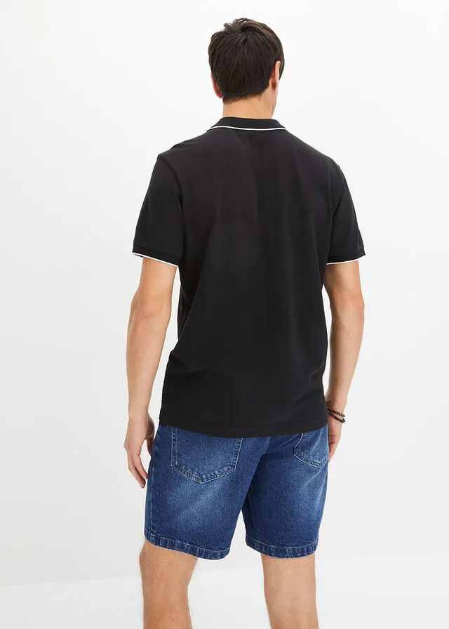 Camiseta de tipo polo Negro-blanco