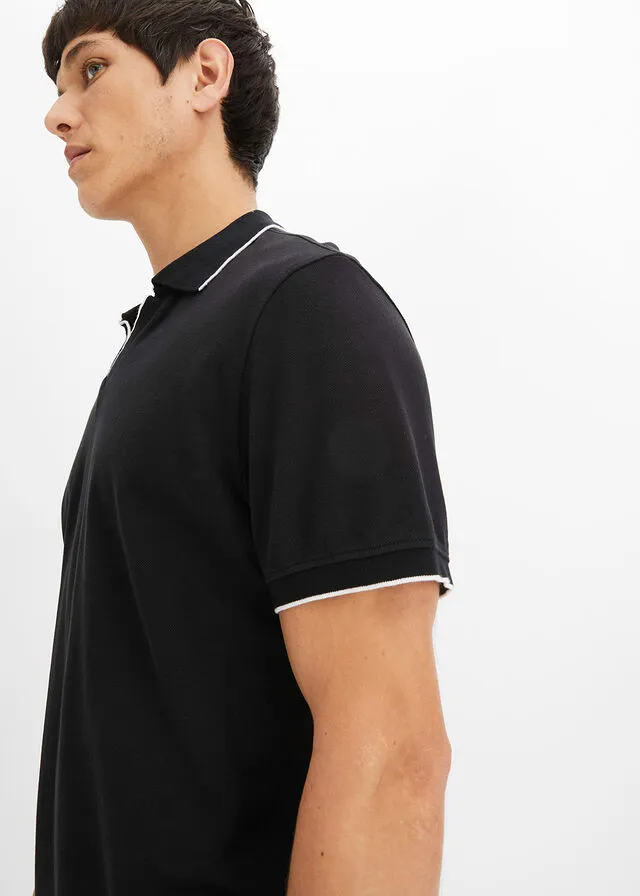 Camiseta de tipo polo Negro-blanco