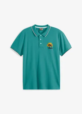 Camiseta de tipo polo Turquesa mate