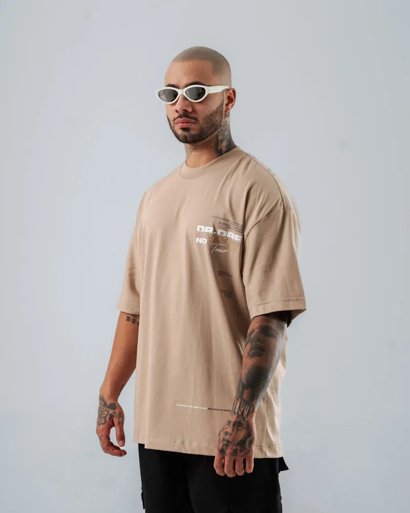 Camiseta Para Hombre Oversize Taupé Trap Snoop