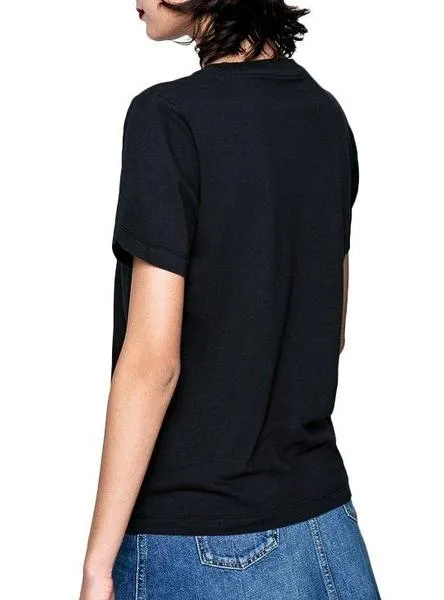 camiseta pepe jeans brioni negro para mujer