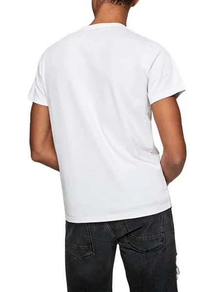 camiseta pepe jeans edison blanco para hombre