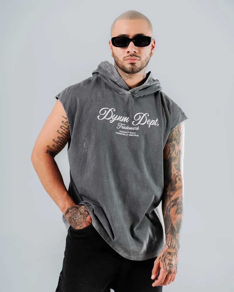 Camiseta Sin Mangas Para Hombre Gris Capucha