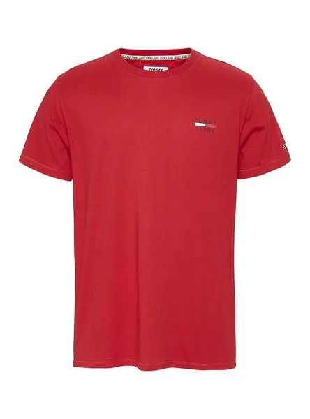 camiseta tommy jeans chest logo rojo para hombre