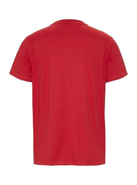 camiseta tommy jeans chest logo rojo para hombre