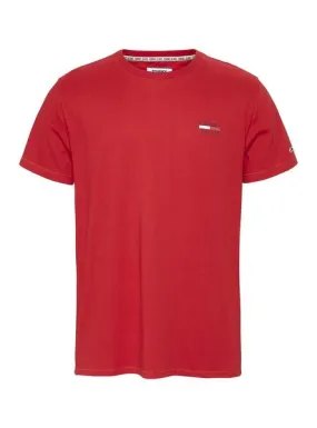 camiseta tommy jeans chest logo rojo para hombre