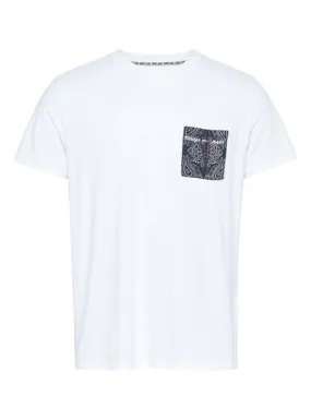 camiseta tommy jeans pocket blanco para hombre