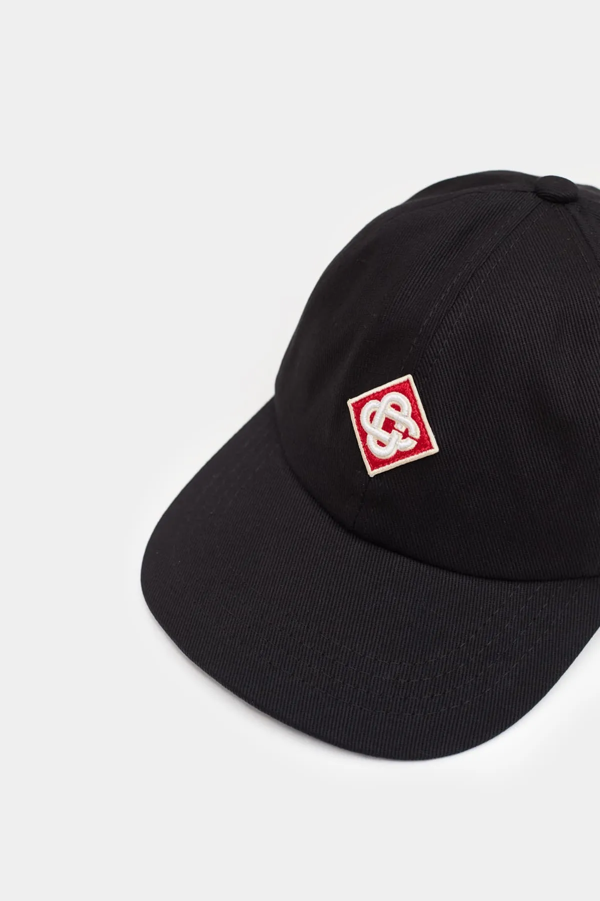 CASABLANCA BLACK CASA LOGO DIAMOND PATCH CAP