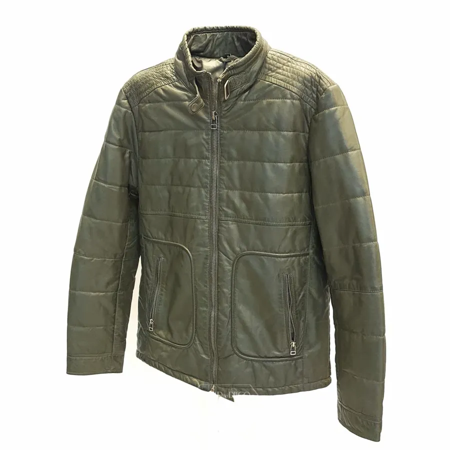 Chaqueta Piel Hombre Color Oliva BERGEN-N