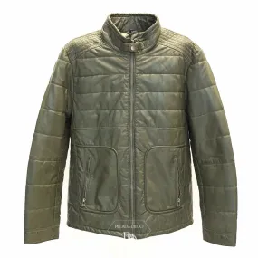 Chaqueta Piel Hombre Color Oliva BERGEN-N